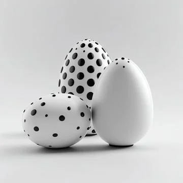 Minimalistic easter background. Clean design. Easter eggs on white background 스톡 일러스트