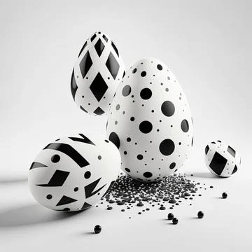 Minimalistic easter background. Clean design. Easter eggs on white background 스톡 일러스트