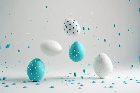 Minimalistic easter background. Clean design. Easter eggs on white background Stock Illustration