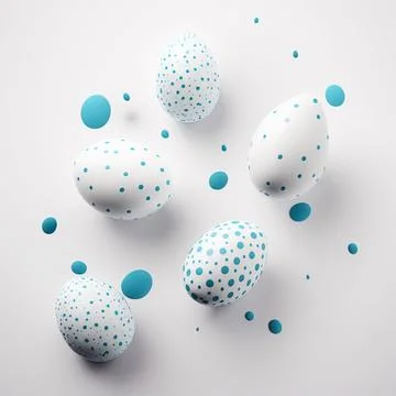 Minimalistic easter background. Clean design. Easter eggs on white background Stock Illustration