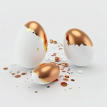 Minimalistic easter background. Clean design. Easter eggs on white background Illustrazione stock