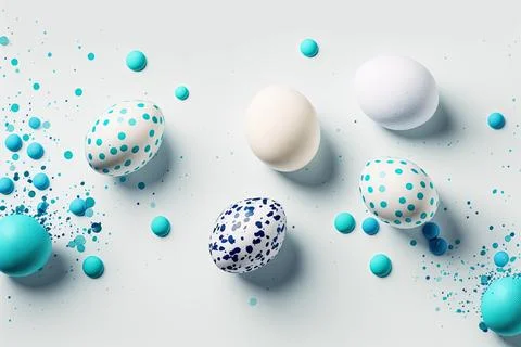 Minimalistic easter background. Clean design. Easter eggs on white background Stockillustratie