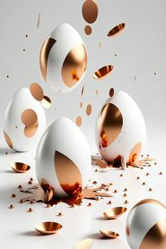 Minimalistic easter background. Clean design. Easter eggs on white background Stock Illustration