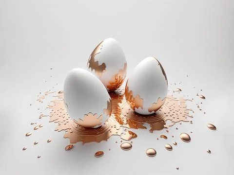 Minimalistic easter background. Clean design. Easter eggs on white background Stock Illustration