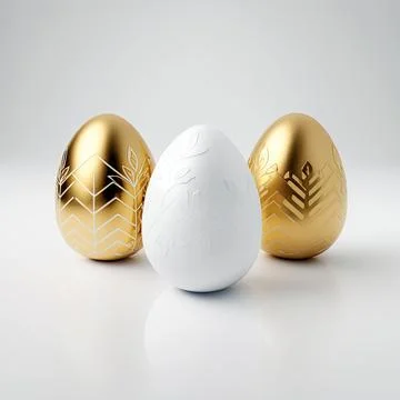 Minimalistic easter background. Clean design. Easter eggs on white background Stock Illustration