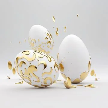 Minimalistic easter background. Clean design. Easter eggs on white background Stock Illustration