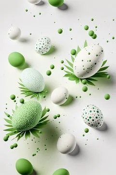 Minimalistic easter background. Clean design. Easter eggs on white background Stock Illustration