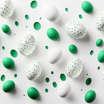 Minimalistic easter background. Clean design. Easter eggs on white background Stock Illustration