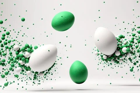 Minimalistic easter background. Clean design. Easter eggs on white background Stock Illustration