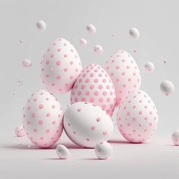 Minimalistic easter background. Clean design. Easter eggs on white background 스톡 일러스트