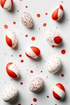Minimalistic easter background. Clean design. Easter eggs on white background Stock Illustration