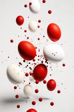Minimalistic easter background. Clean design. Easter eggs on white background Stock Illustration