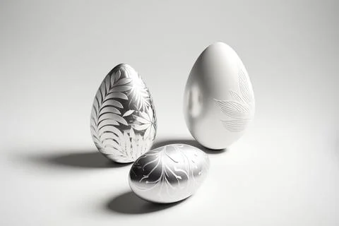 Minimalistic easter background. Clean design. Easter eggs on white background 스톡 일러스트