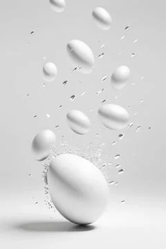 Minimalistic easter background. Clean design. Easter eggs on white background イラスト素材