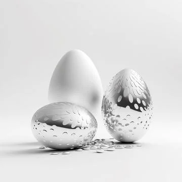 Minimalistic easter background. Clean design. Easter eggs on white background イラスト素材
