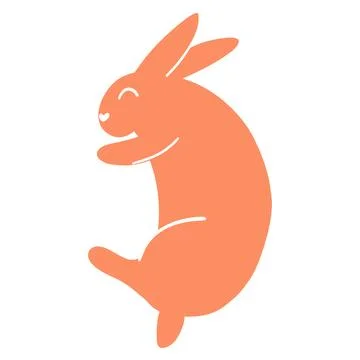 Minimalistic easter bunny. Vector illustration of rabbit silhouette, farm animal Stock Illustration