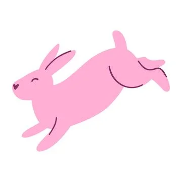 Minimalistic easter bunny. Vector illustration of rabbit silhouette, farm animal Stock Illustration