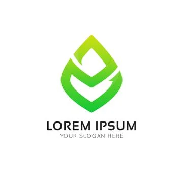 Minimalistic eco icon leaf logo sign vector design Stock Illustration