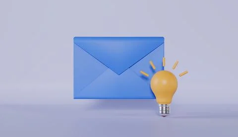 Minimalistic envelope icon with light bulb, perfect for mail, post, or email Иллюстрация