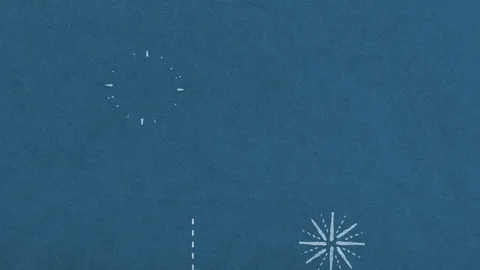 Minimalistic Fireworks On  Blue  Background Stock Footage 120256282
