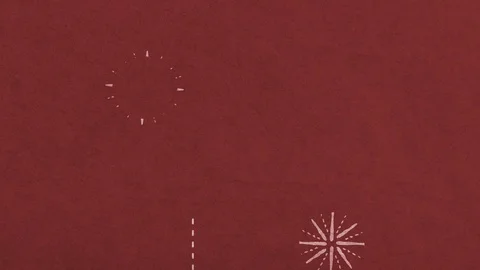 Minimalistic Fireworks On  Red  Background Stock Footage 120256299