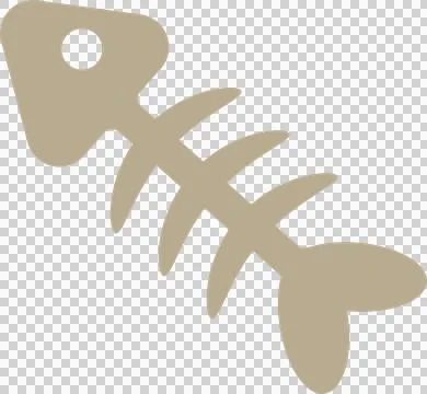 Minimalistic fish skeleton with clean lines and a simple style. PNG 스톡 일러스트