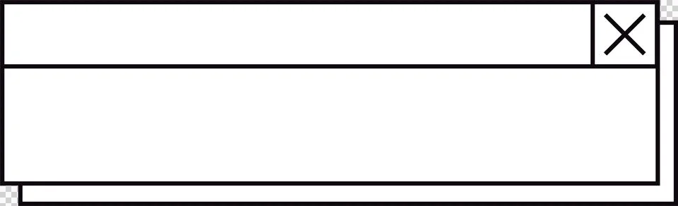 Minimalistic flat UI window mockup is showing X button, two blank panels, 스톡 일러스트