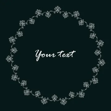 Minimalistic flower frame Illustrazione stock