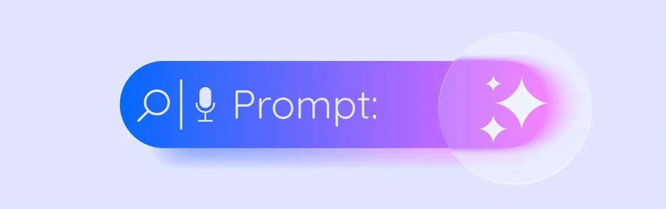 Minimalistic generative AI button. Liquid glass button with abstract generate Stock Illustration