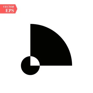 Minimalistic geometric design for logo. Simple figure, form in black white co Illustrazione stock