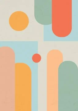 Minimalistic geometric design poster, vector template. Stock Illustration