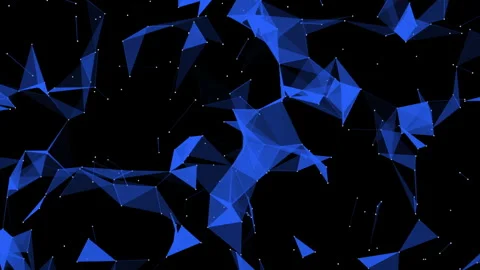Minimalistic geometric pattern. Molecule structure and communication. Blue Stock Footage 263691901