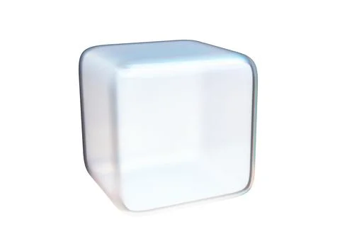 Minimalistic glass cube design element with soft reflections Illustrazione stock