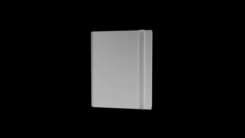 Minimalistic Gray Book Cover Isolated on Black Background Mockup Stock Footage 341921696