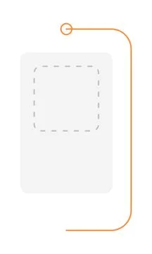 Minimalistic gray rectangle shape with dotted square vector design element Stock Illustration