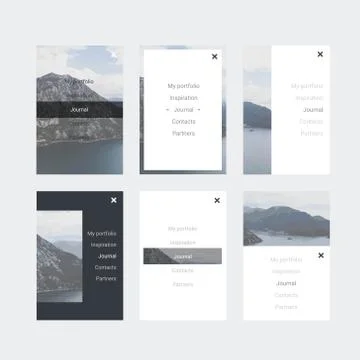 Minimalistic hipster UI Kit for designing responsive websites, mobile apps .. Stock Illustration