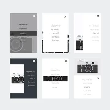Minimalistic hipster UI Kit for designing responsive websites, mobile apps .. Stock Illustration