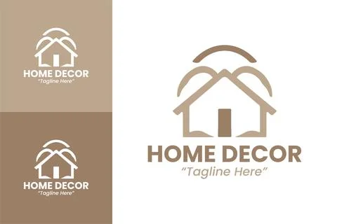 Minimalistic Home Decor Logo Stock Illustration