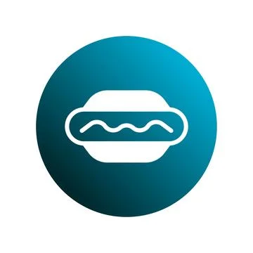 Minimalistic hotdog icon displayed on a gradient blue background illustrati.. Stock Illustration