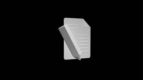Minimalistic Icon of Document with Pencil for Editing and Writing Stock Footage 341921647