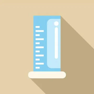 Minimalistic icon of a graduated cylinder casting a long shadow Stock Illustration