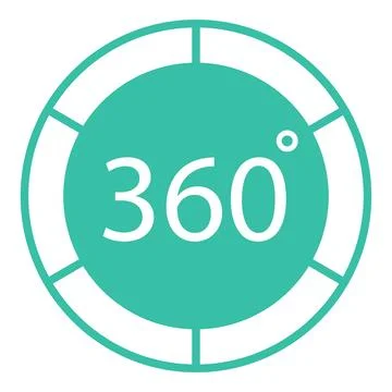Minimalistic icon representing a 360degree panoramic view or rotation Stock Illustration