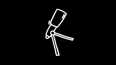 Minimalistic illustration of a tripod-mounted camera against a black backgr.. Stock Footage 319588559