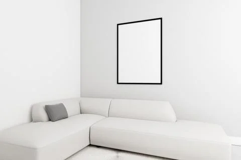 Minimalistic interior with elegant frame sofa . High quality and resolution Stock Photos