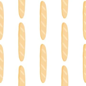 Minimalistic isolated seamless pattern with baguette silhouettes ornament. Or Stock Illustration