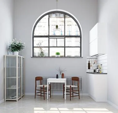 Minimalistic kitchen interior Stock Illustration