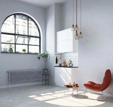 Minimalistic kitchen interior Stock Illustration