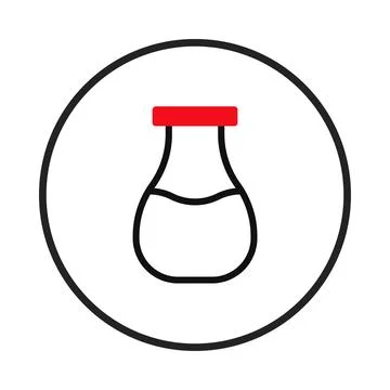 Minimalistic laboratory flask icon presenting scientific research experimen.. Stock Illustration