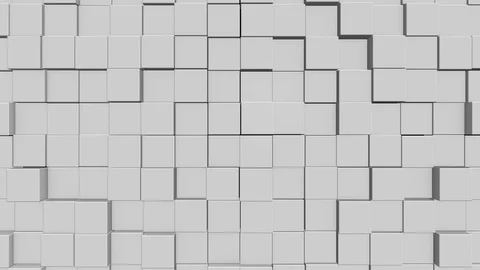 Minimalistic labyrinth formed of cubes moving up and down, glittering. Stock Footage 124498013