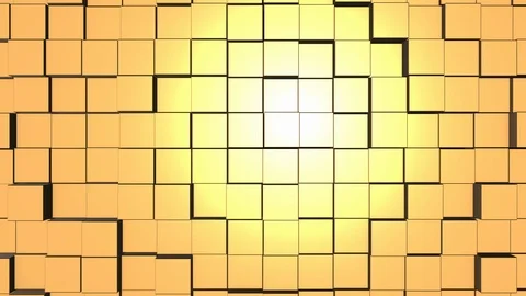 Minimalistic labyrinth formed of cubes moving up and down, glittering. Stock Footage 124498542